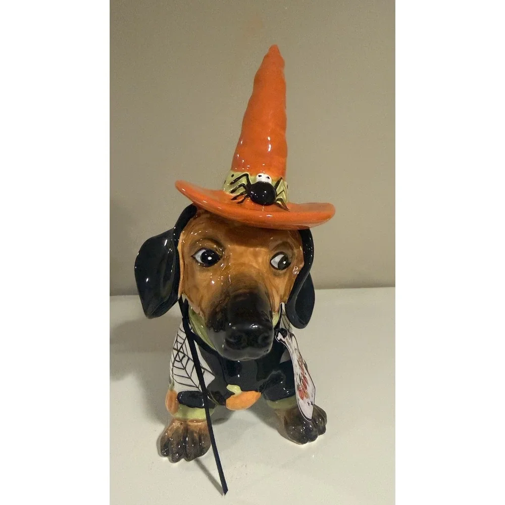 Blue Sky Clayworks Trick or Treat HALLOWEEN DACHSHUND Figurine NWT
